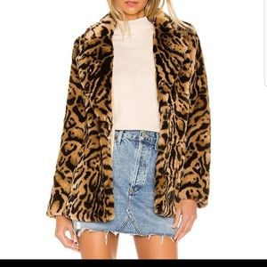 New Majorella Stella faux fur leopard coat xxs